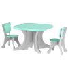 Qaba 3 Piece Kids Table and Chairs Set for 3-6 Years Old, Light Blue