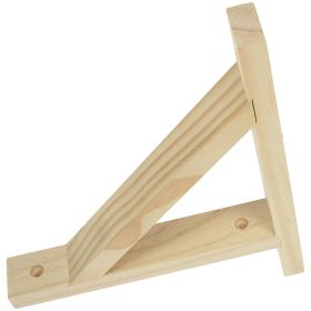 Hyper Tough 7.5" x 9" Natural Wood Shelf Bracket – Pre-Drilled Countersunk Holes, Supports Up to 100 lbs (Pair)