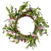Artificial Decorative Wreath 22 in Pink Green with Daisies Year Round Wreath