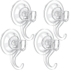 LUXEAR Suction Cup Hooks, Heavy-Duty Clear Reusable Shower & Wall Hooks – Waterproof Vacuum Seal for Kitchen, Bathroom, Window & Seasonal Decor