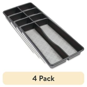 4 Pack Utensil Organizer with No Slip Grip, Gray