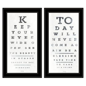 "Eye Charts" 2-Piece Vignette by Artisan Marla Rae, Ready to Hang Framed Print, Black Frame