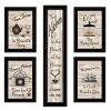 "Kitchen Friendship Collection" 5-Piece Vignette By Trendy Decor 4U, Black Frame