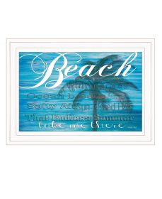 "Take Me There (Beach)" by Artisan Cindy Jacobs, Ready to Hang Framed Print, White Frame