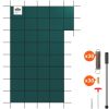 VEVOR Inground Pool Safety Cover, 22 ft x 42 ft Rectangular Winter Pool Cover with Right Step, Triple Stitched, High Strength Mesh PP