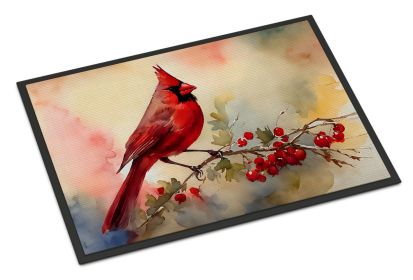 NEW Cardinal Doormat Front Door Mat Indoor Outdoor Rugs for Entryway, Non Slip Washable Low Pile, 18H X 27W