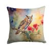 Long-Eared Owl Throw Pillow Machine Washable, Indoor Outdoor Decorative Pillow for Couch, Bed or Patio, 14Hx14W