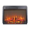 23 inch electric fireplace insert heater with log set & realistic flame, overheating protection without control