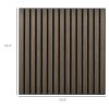HOMCOM Acoustic Panels 4-Pack, 24"x24" Brown Wood Panels, Sound Absorbing, Slat Wall for Wall Decor