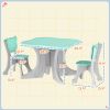 Qaba 3 Piece Kids Table and Chairs Set for 3-6 Years Old, Light Blue