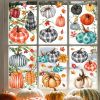98 PCS Thanksgiving Window Clings 9 Sheets Fall Window Clings Pumpkin Maple Leaves Window Decals Double-Sided Window Stickers for Autumn Thanksgiving