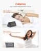 VEVOR Digital Alarm Clock with Dual Alarm USB Night Light Desktop Clock Black