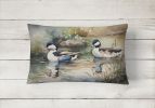 Watercolor Birds Throw Pillow Throw Pillow for Indoor Couch Bed Outdoor Patio Washable, Bufflehead 3194,12Hx16W
