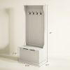 HOMCOM Hall Tree with Coat Rack, Storage, and Sitting Bench, White