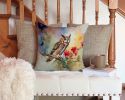 Long-Eared Owl Throw Pillow Machine Washable, Indoor Outdoor Decorative Pillow for Couch, Bed or Patio, 14Hx14W