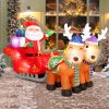 7ft 8pcs LED Lights 24W Double Deer Cart Santa Model Garden Elk Christmas Decoration