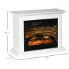 HOMCOM Electric Fireplace Heater, Freestanding Fireplace with Mantel and Dimmable Flame Effect, Space Heater with Remote Control, 1400W, White