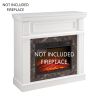 Only Mantel (NOT INCLUDED FIREPLACE) -White,41.34"W*14"D*40"H