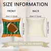 4 Pcs Fall Football Season Pillow Covers 18 x 18 Inch Rugby Sport Helmet Pumpkin Pattern Pillowcase Autumn Leaves Football Please Quote Pillow Cover f
