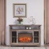 23 inch electric fireplace insert heater with log set & realistic flame, overheating protection without control