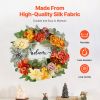 Decorative Wreath 24 in Red Orange Yellow Hydrangeas Roses Year Round Wreath