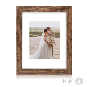 Vintage 11x14 Wood Picture Frame -Rustic Farmhouse Wall Decor For Photos & Art Prints-1PC (Option: Retro brown)