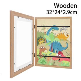 Children Art Frames Magnetic Front Open Changeable Kids Frametory for Poster Photo Drawing Paintings Pictures Display Home Decor (Color: 32x24x2.9cm2, size: 1pc)
