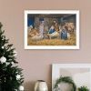 Trendy Decor 4U The Greatest Gift of All - The Birth of Christ White Framed Wall Art for Living Room, Nativity Wall Art Print for Home Decor